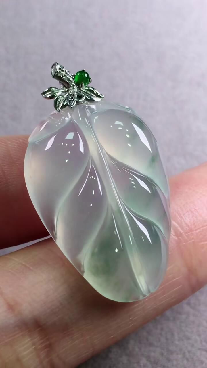 翡翠葉子,天然翡翠A玉, 緬甸玉, Jade, Jadeite