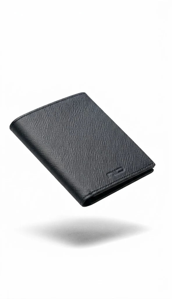 NEX Slim RFID Wallet (Saffiano Leather/Top-grain crosshatch leather) - Black