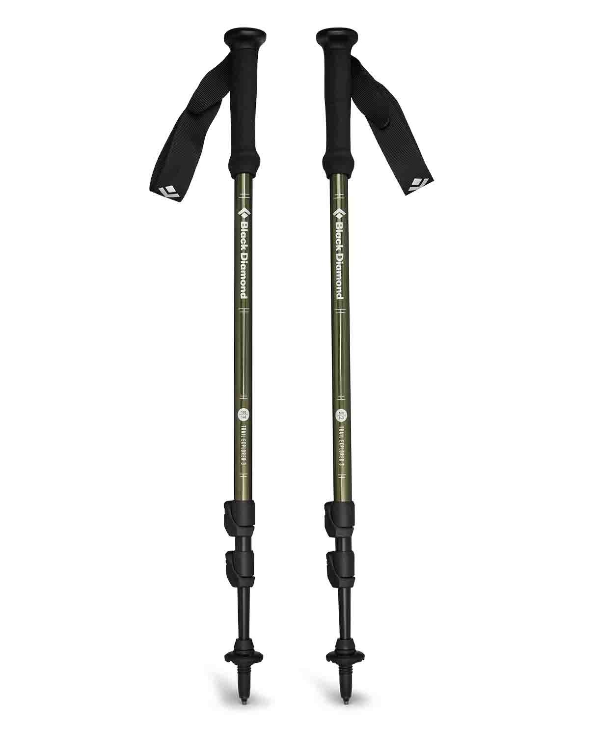 Black Diamond TRAIL EXPLORER 3 快扣三節伸縮式登山杖 112551 苔原綠 (一對售) [HappyOutdoor]