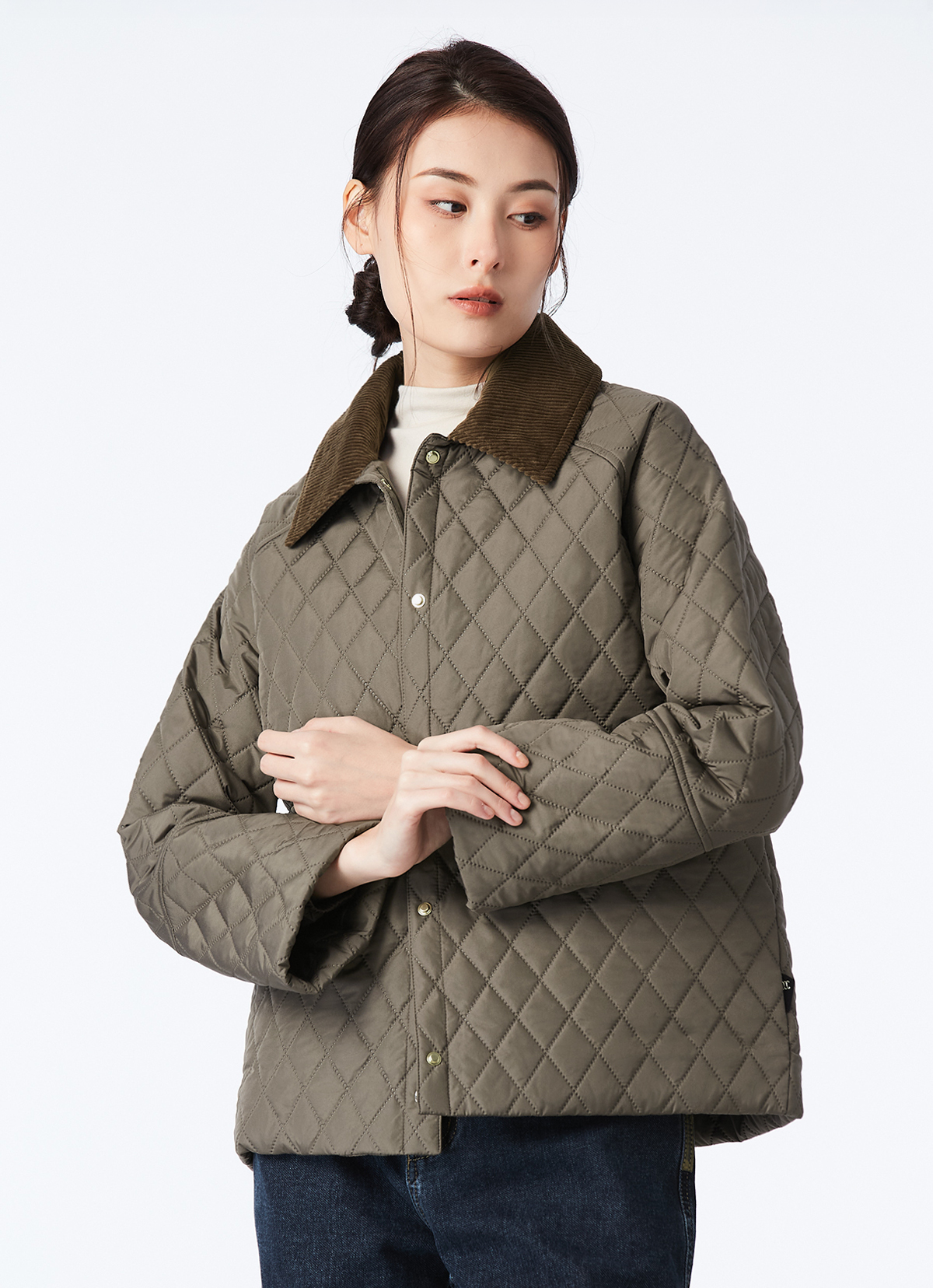 英倫巴恩風石墨烯女外套-2631WJ-灰褐色