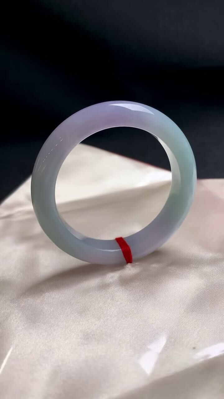 細糯化飄紫春彩正圈平安鐲翡翠手鐲,天然翡翠A玉, 緬甸玉, Jade, Jadeite