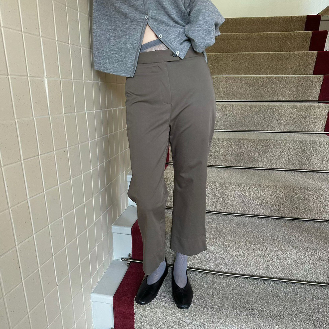 巴黎女子顯瘦感直筒九分褲-S-M / 3色