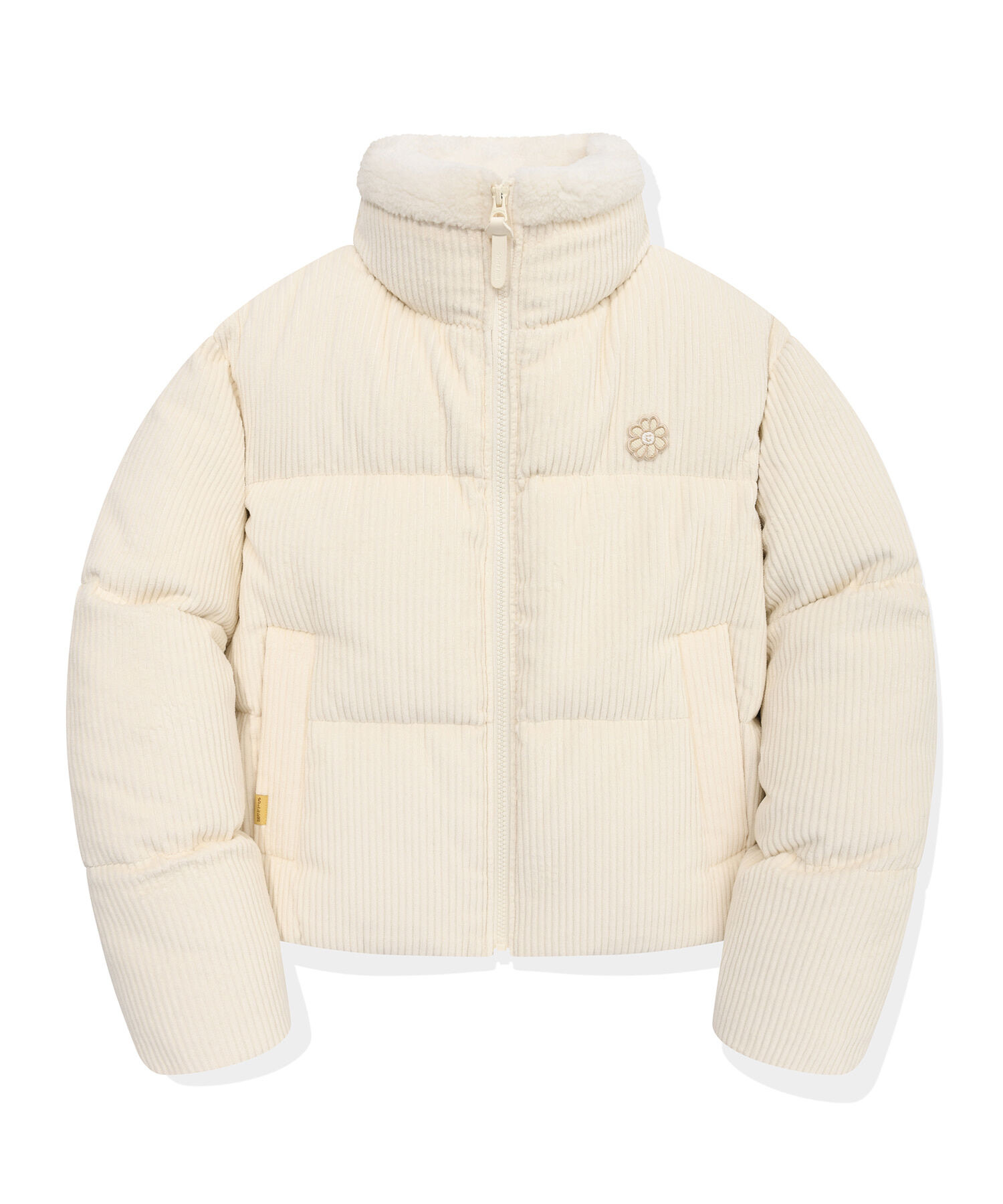【隨時截單！限時優惠預訂】韓國WHAT IT ISN'T WOMEN FLORI WAPPEN CORDUROY SHORT DOWN JUMPER