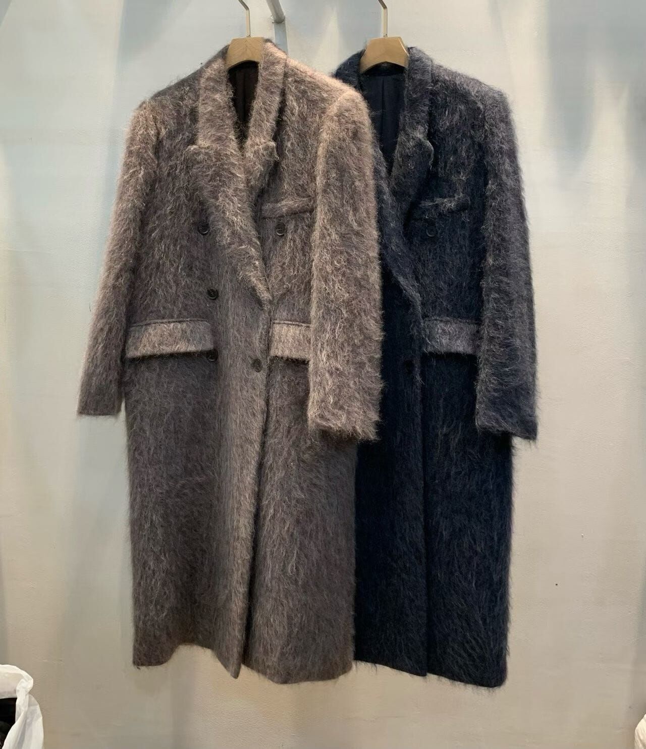TS7204 毛毛雙排扣長版大衣