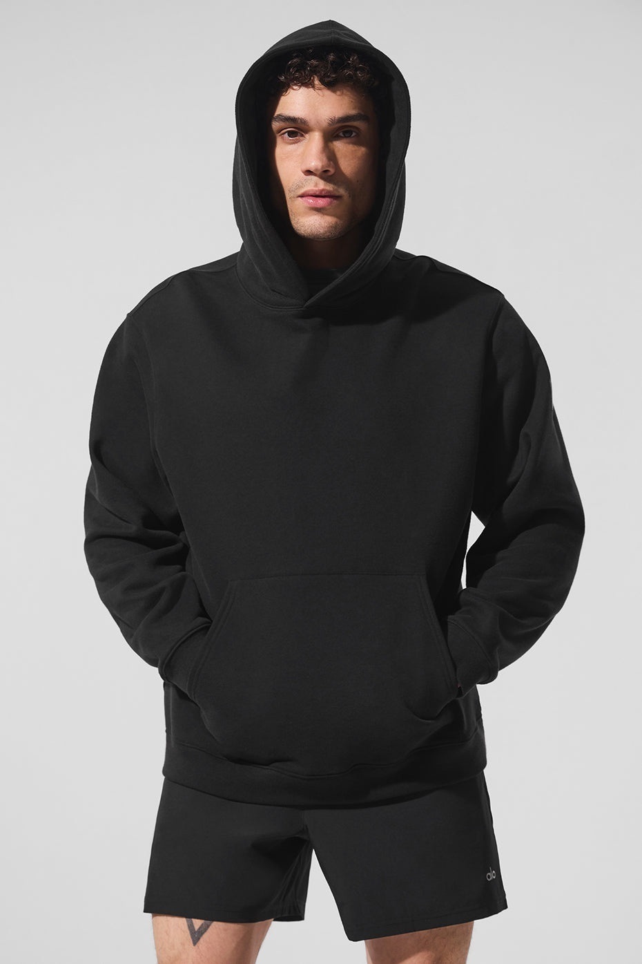 <黑五限時折扣-48HR>ALO Renown Heavy Weight Hoodie 潮 流 穿搭 運動風 時尚 厚磅 手臂 LOGO 帽T 男款