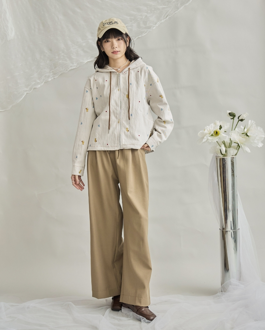 童趣小狗刺繡連帽外套