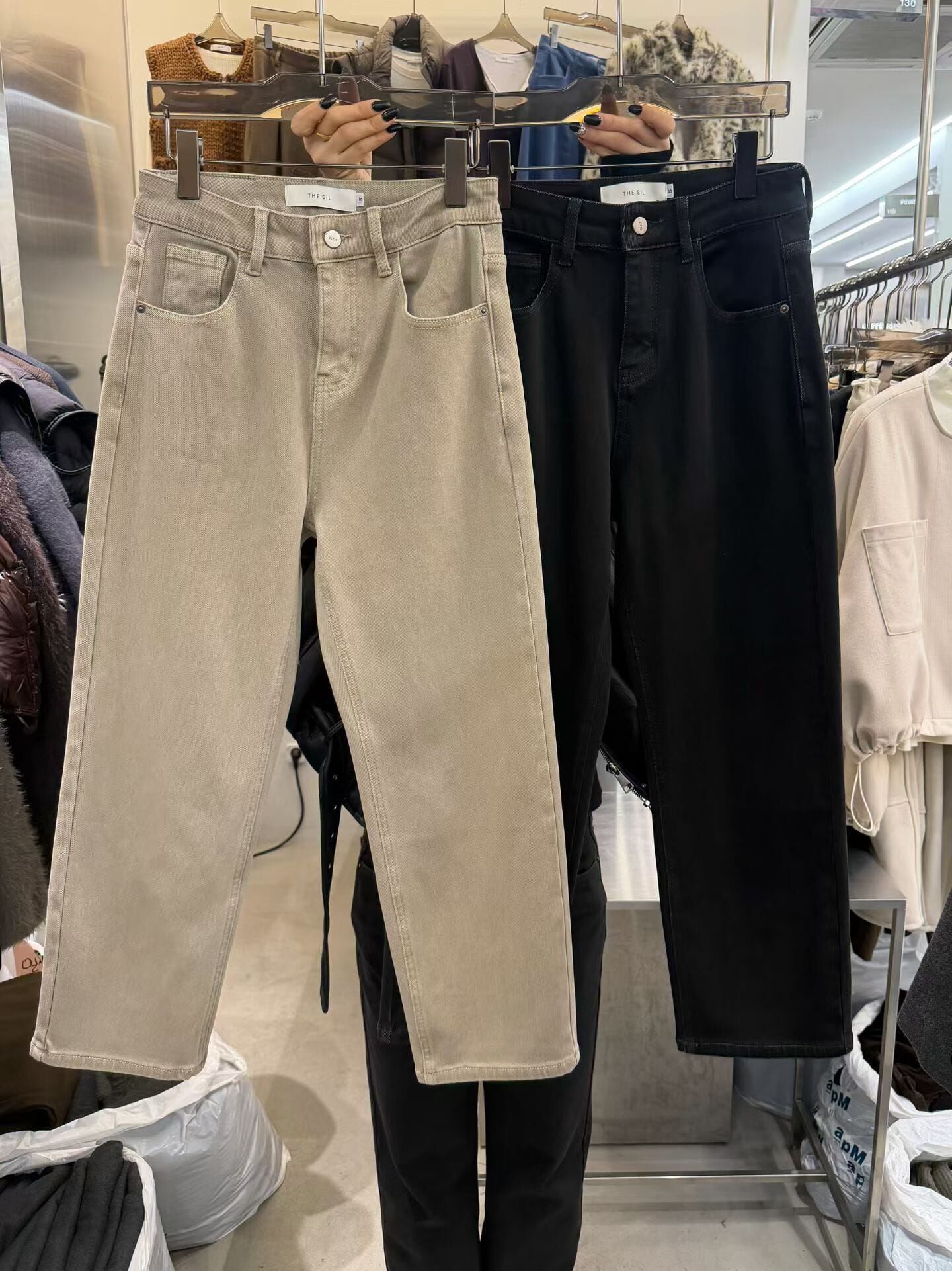 TS7261 彈性鉛筆顯腳直9分褲