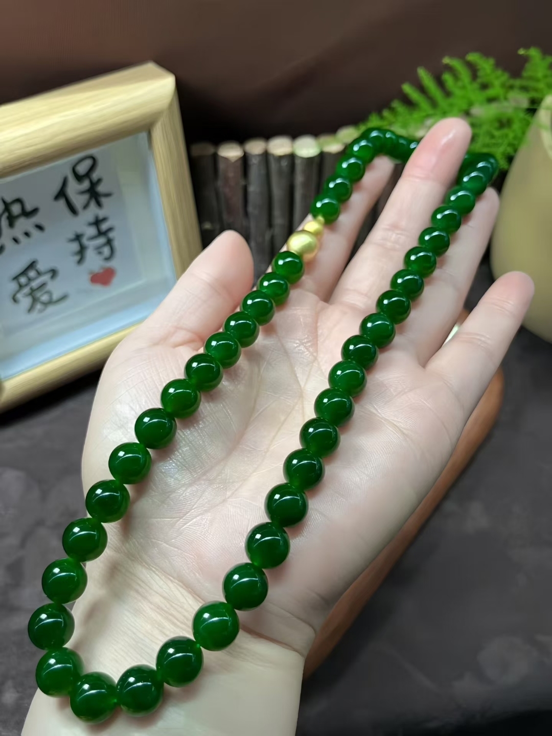 和田玉項鏈 (10mm直徑),天然和田玉軟玉