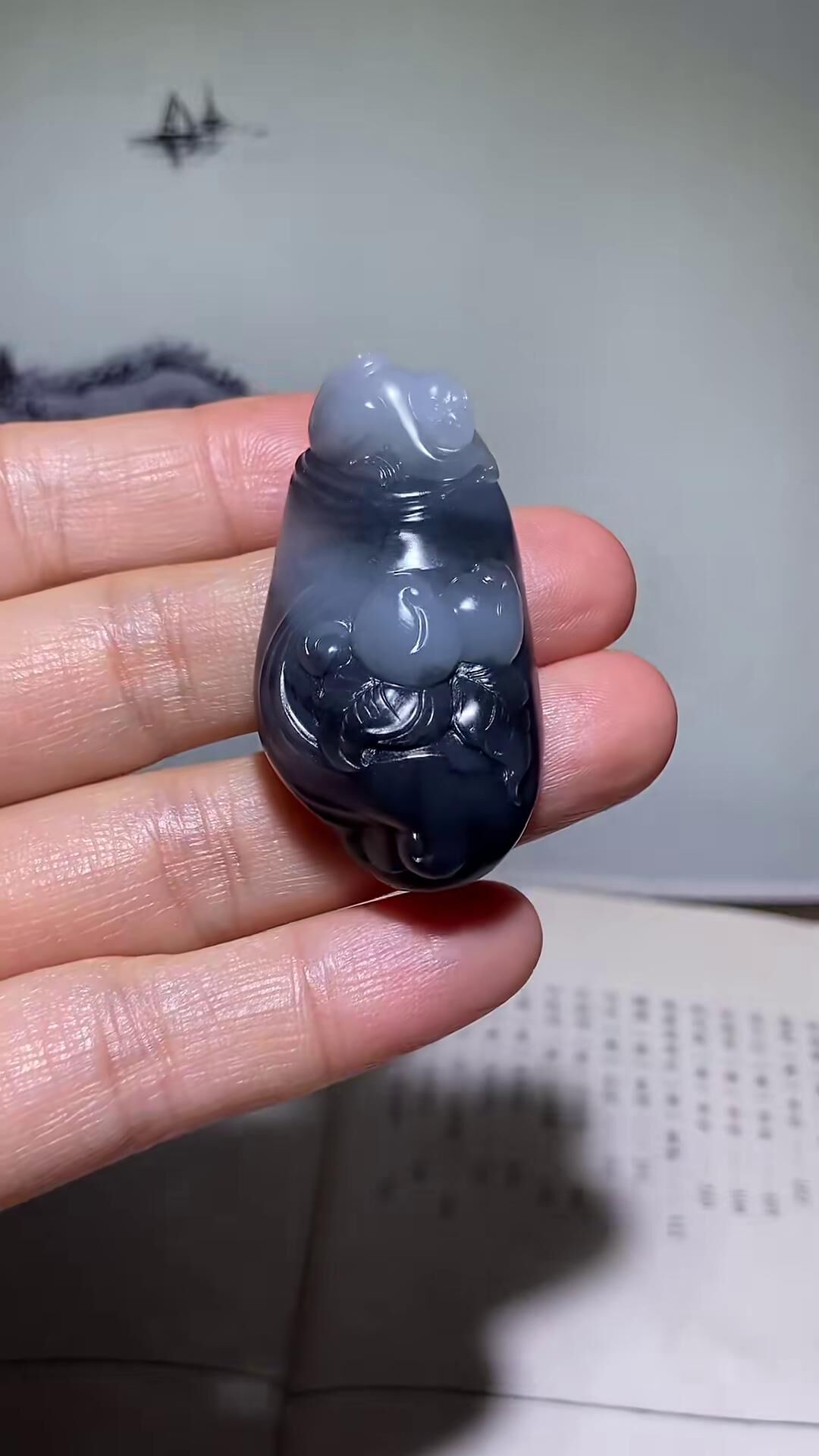 和田玉籽料青花靈猴獻瑞,天然和田玉軟玉