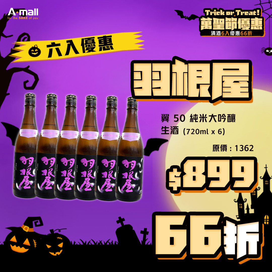 (6入優惠) 羽根屋 翼 50 純米大吟釀 生酒 (720ML X 6)