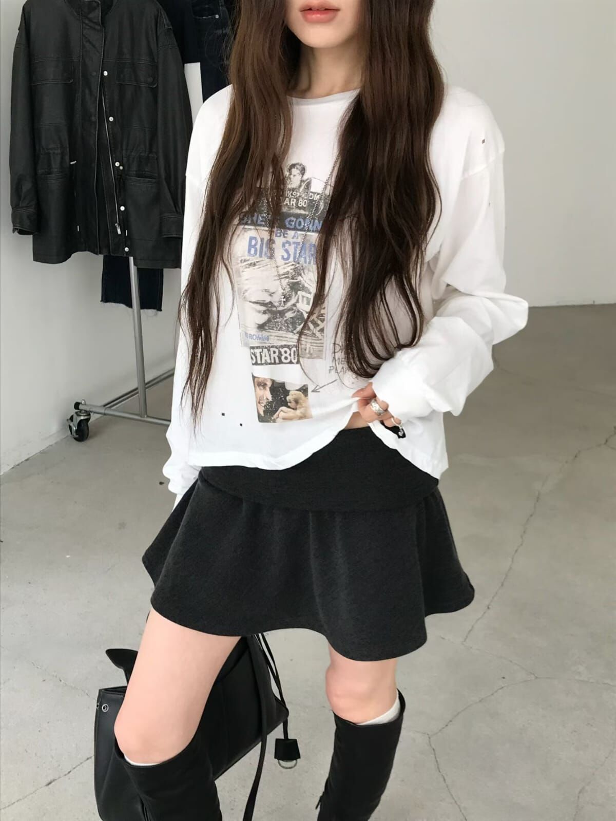 NE7206 美式街頭做舊印花長袖上衣
