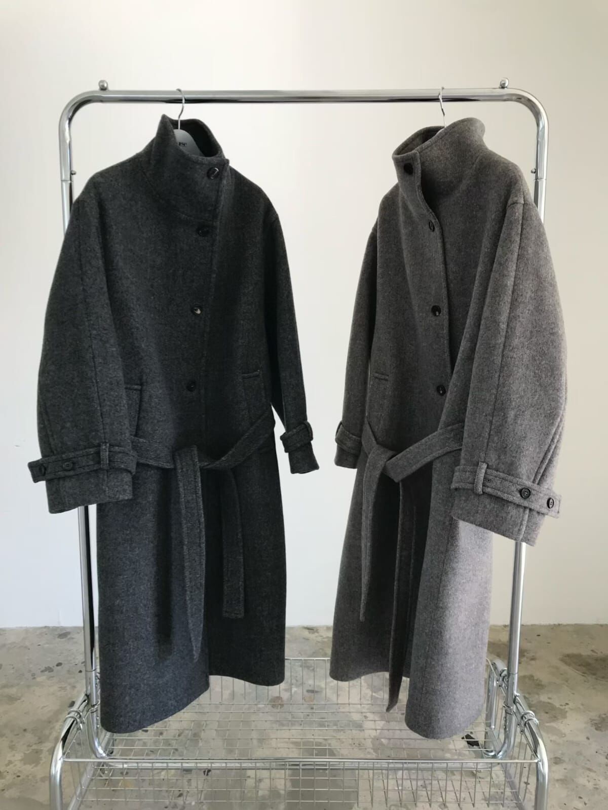 NE7217 英倫羊毛企領腰帶長大衣