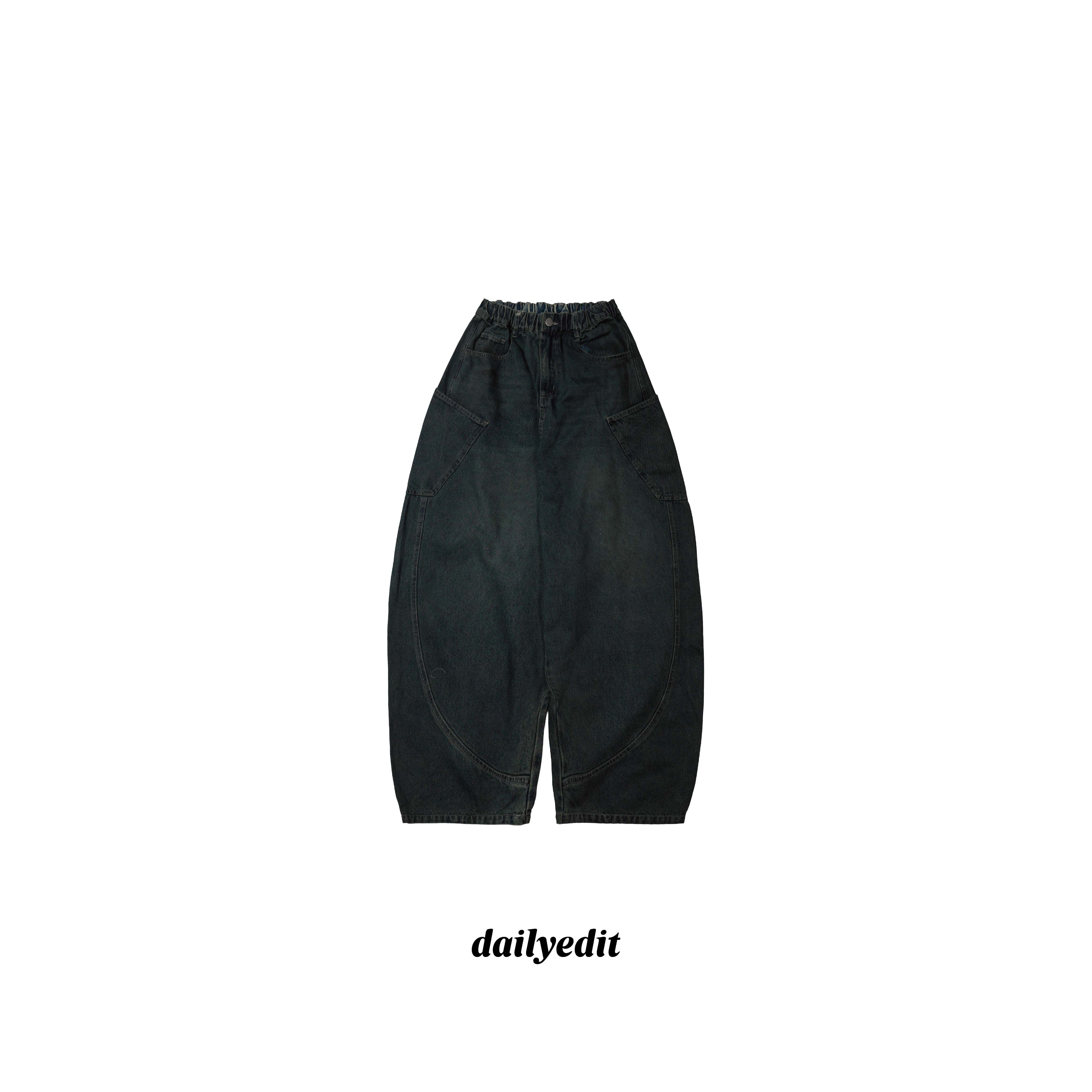 立體弧線寬版牛仔 Curved Loose Jeans LL-028