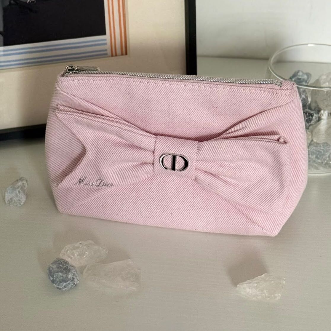 Dior - 2026 VIP Gift 粉紅蝴蝶結化妝袋