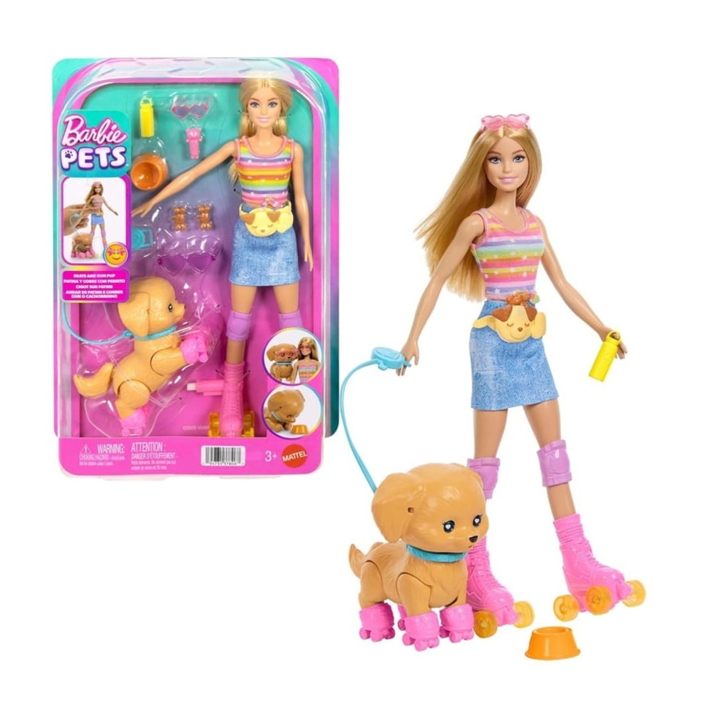 【MATTEL 美泰兒】Barbie 芭比 滑輪寵物組 strc