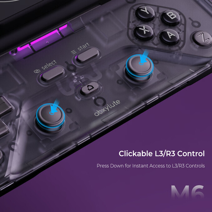 abxylute M6 可按壓 L3 及 R3 搖桿按鍵