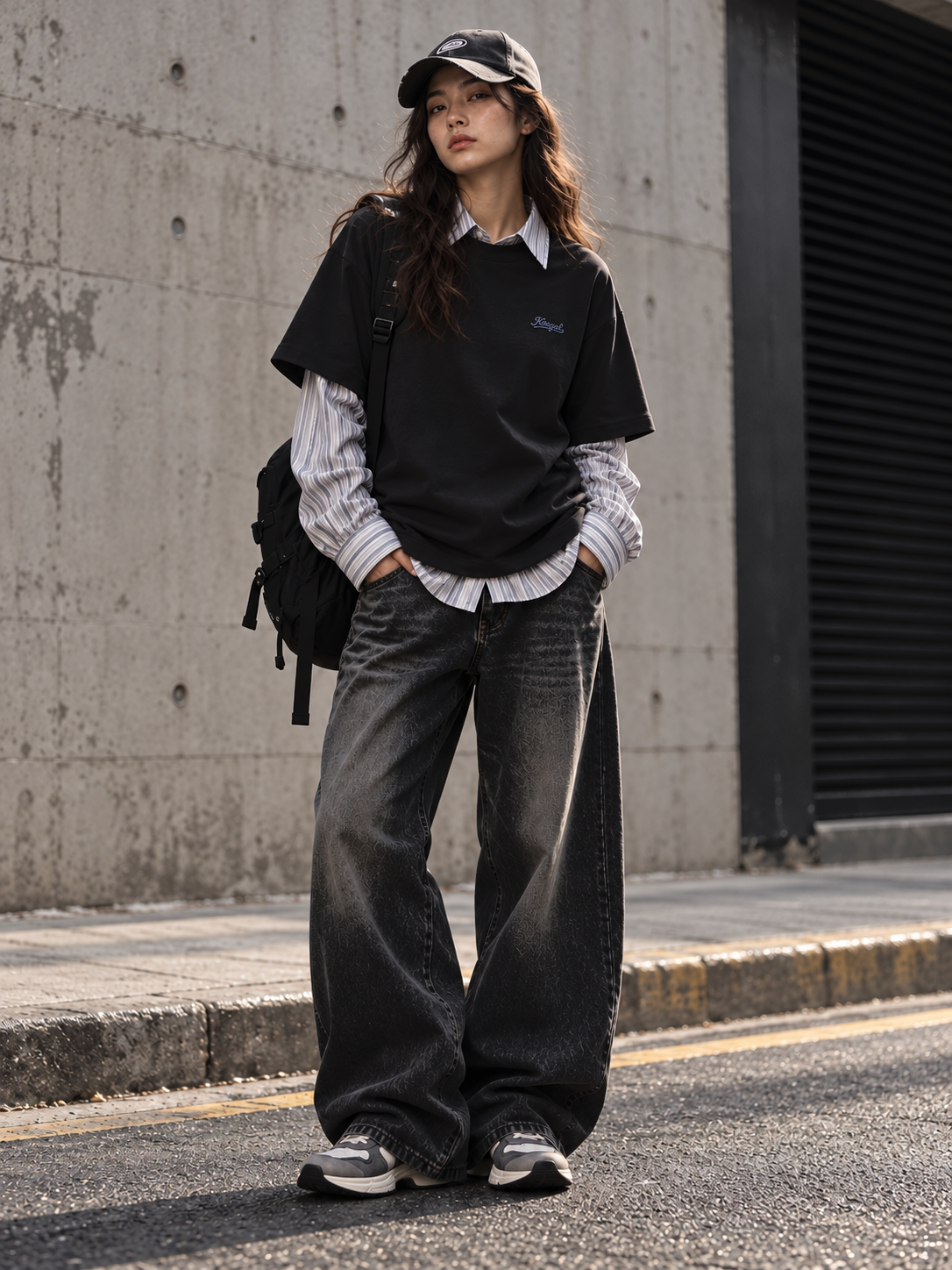 【KANGOL】獨家制定款｜涼感刺繡短袖上衣｜寬鬆版型．標語設計｜2色-66252002