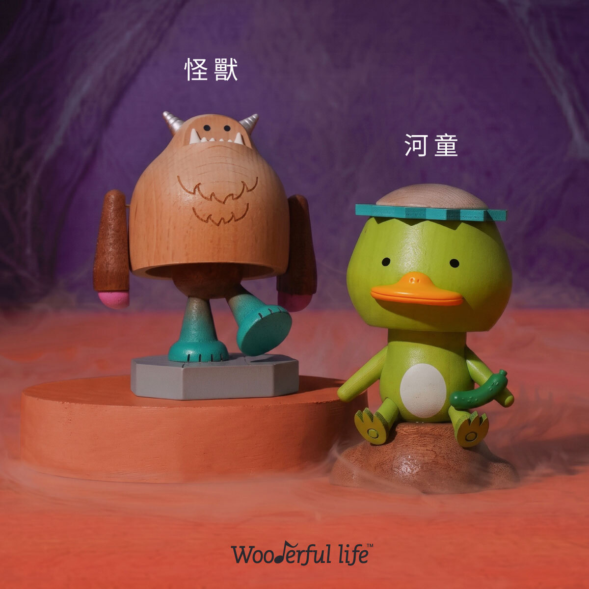 怪獸與河童彈簧擺飾