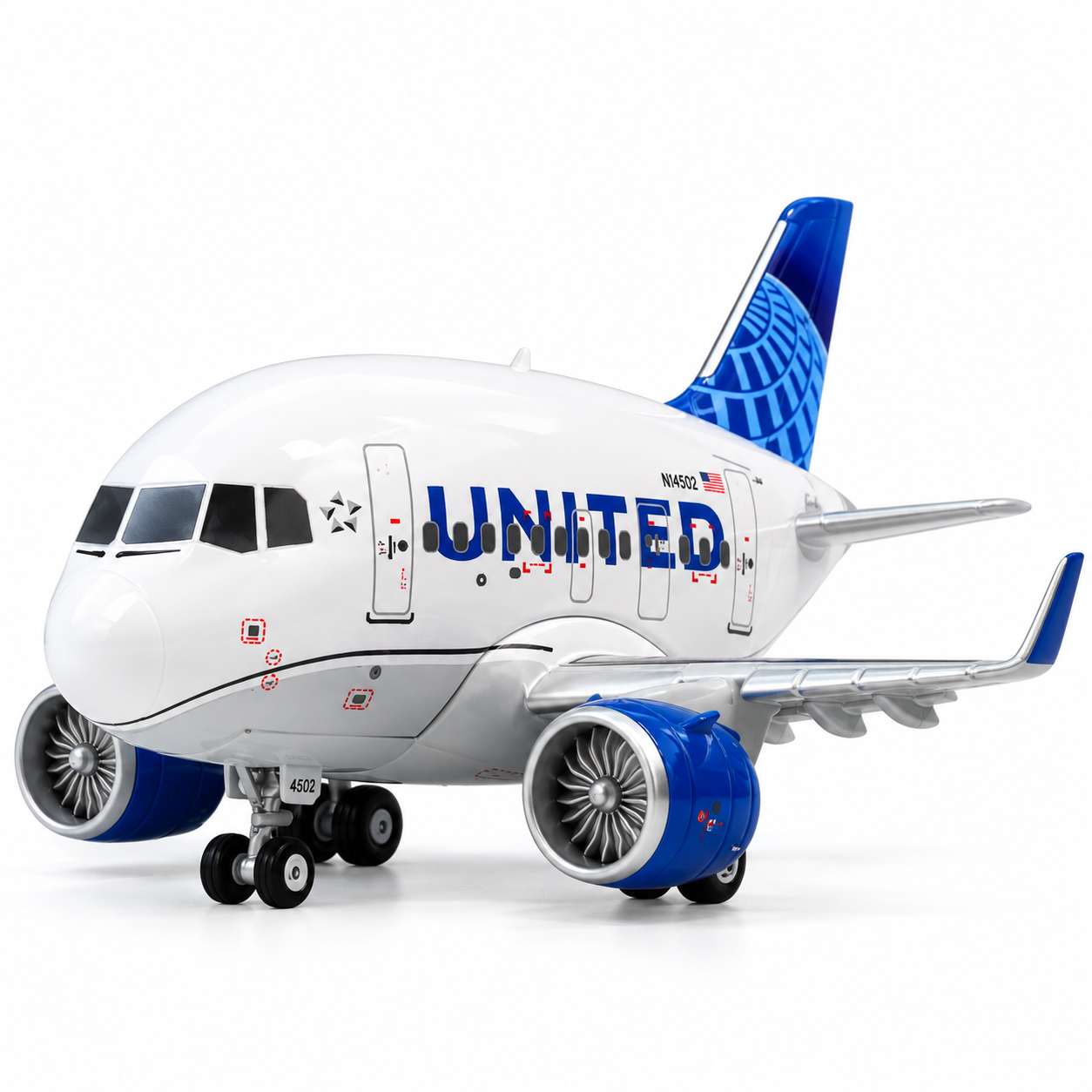 聯合航空 A321neo N14502 Q版金屬飛機模型 不含支架底座