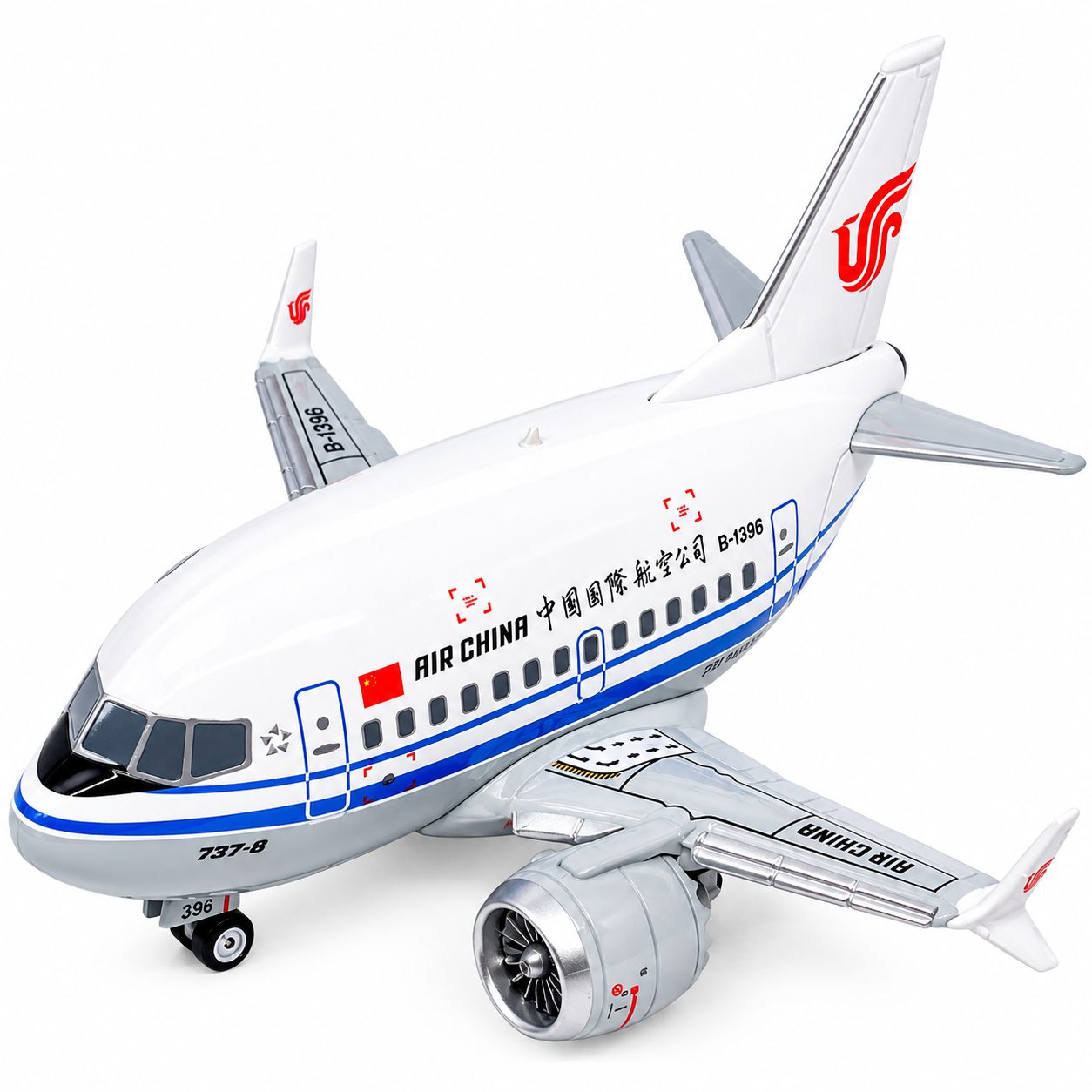 中國國際航空 波音737MAX 8 Q版金屬模型飛機 不含展示架底座