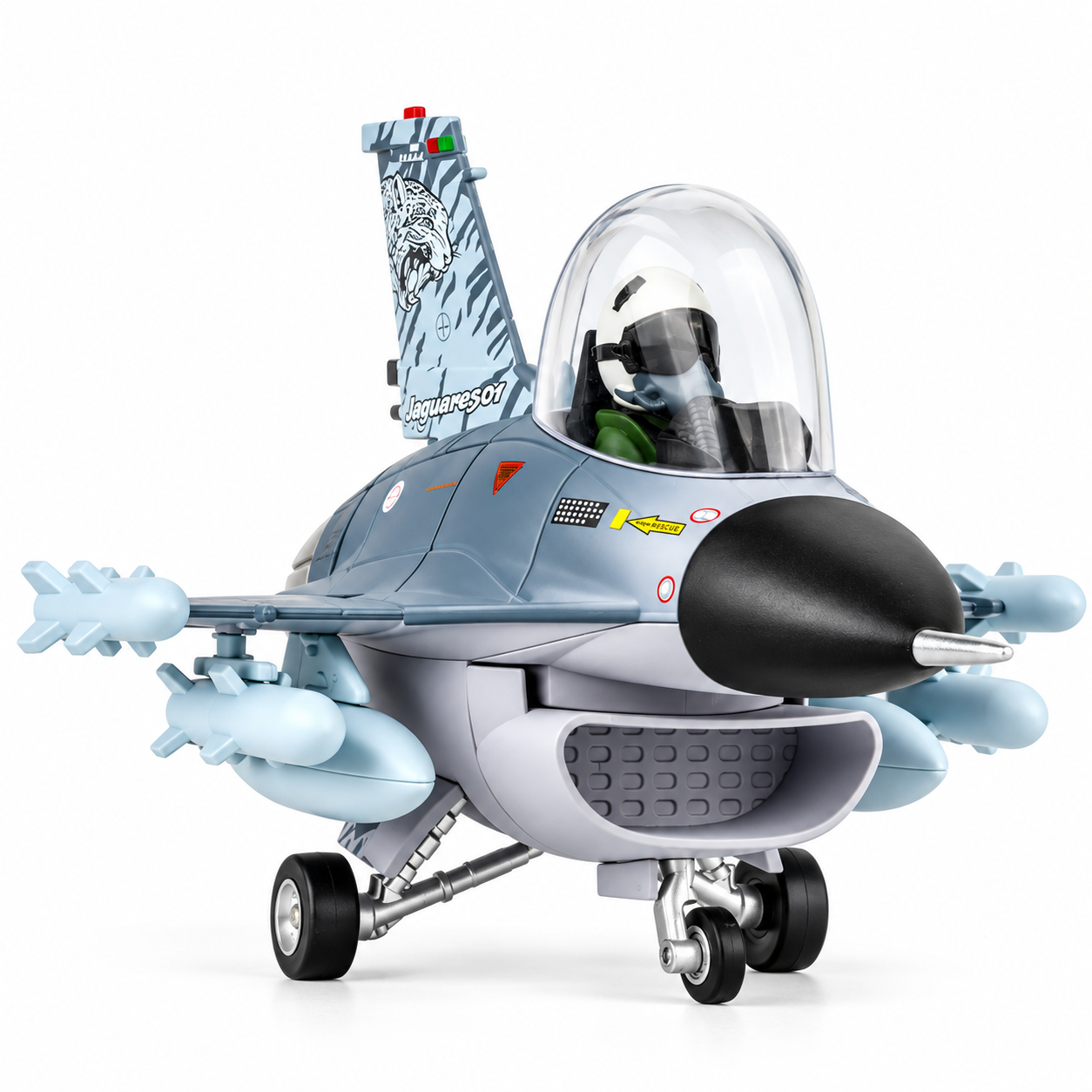 葡萄牙空軍 F-16AM Q版金屬戰機 第31「老虎」中隊  含有展示架底座