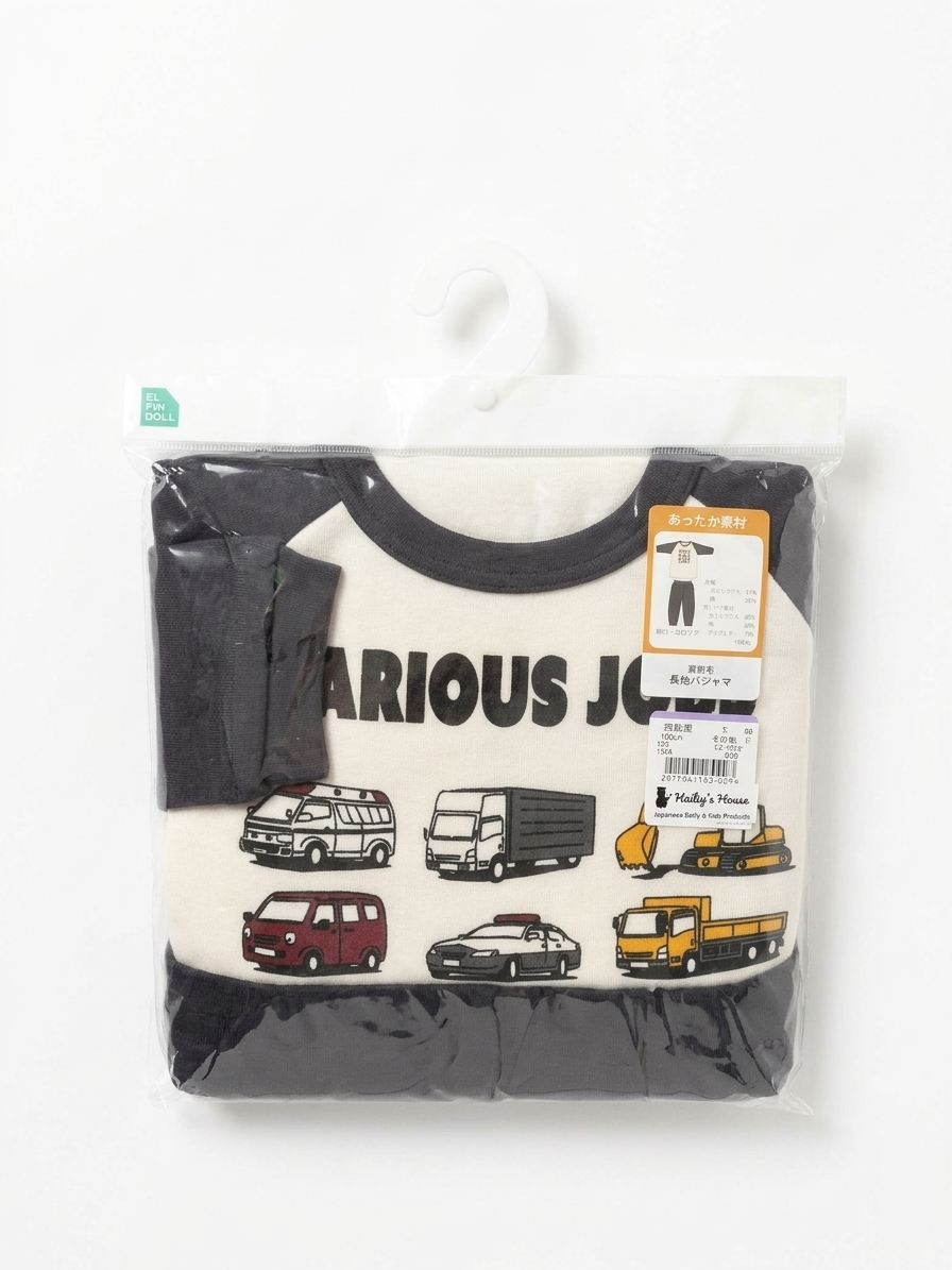 【Nishimatsuya】Warm Fleece Various Jobs Vehicles Kids Long-Sleeve Pajamas Set