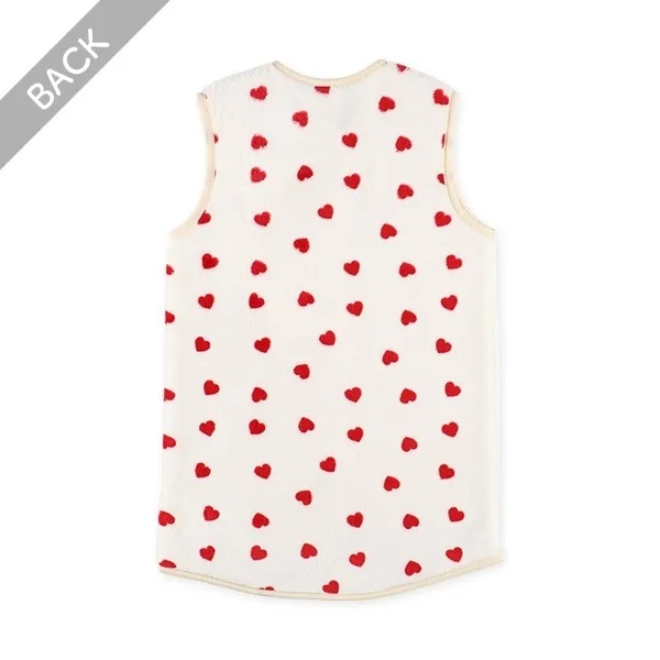【Nishimatsuya】Kids Micro Fleece Boa Lined Long Poncho (Heart)