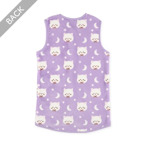 【Nishimatsuya】Kids Micro Fleece Boa Lined Long Poncho (Cat)