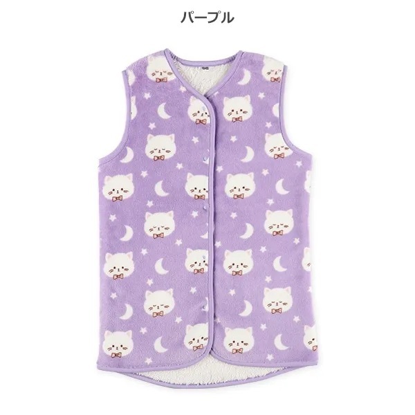 【Nishimatsuya】Kids Micro Fleece Boa Lined Long Poncho (Cat)