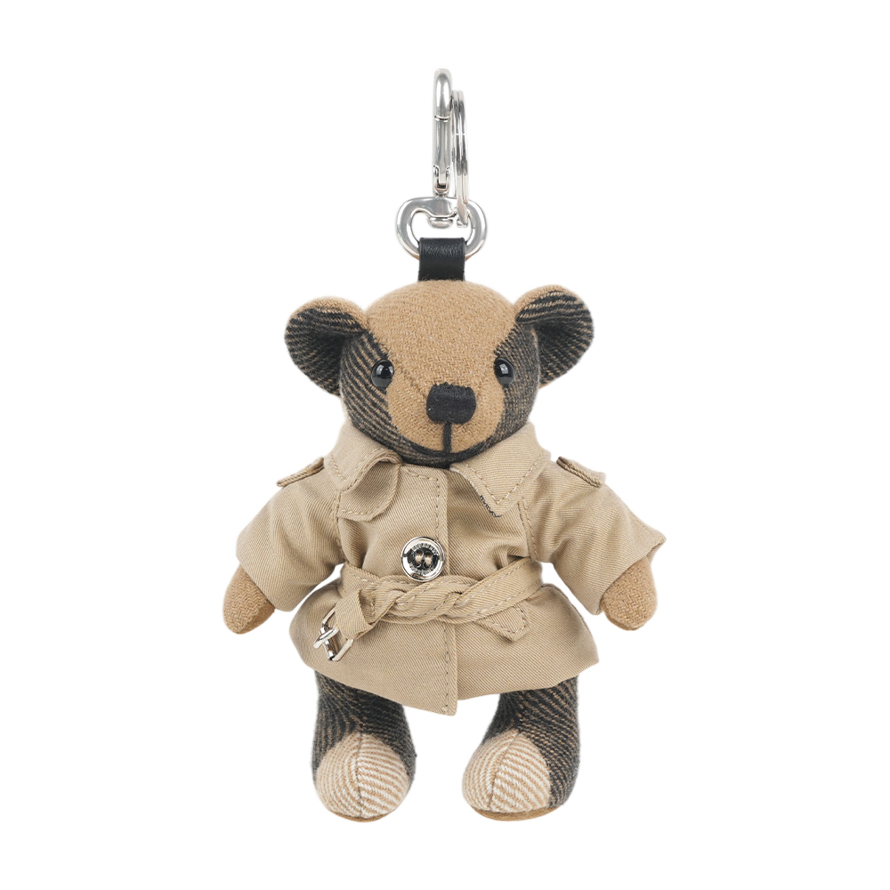 【Burberry】Thomas 泰迪熊風衣造型吊飾/Key圈(經典米色)