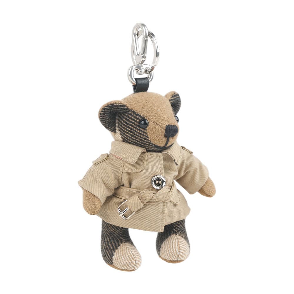 【Burberry】Thomas 泰迪熊風衣造型吊飾/Key圈(經典米色)
