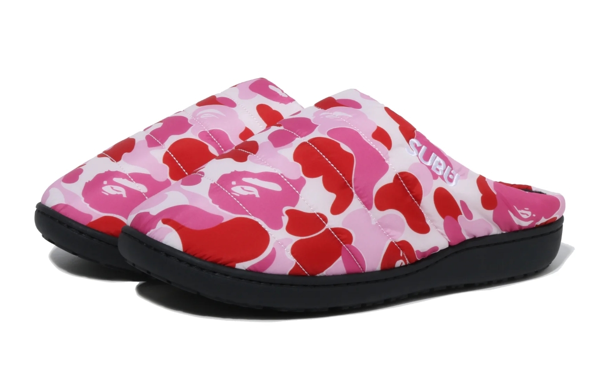 【Luxury】 BAPE® X SUBU聯名迷彩羽絨涼鞋 BAPE迷彩羽絨涼鞋 A BATHING APE®泡泡涼鞋