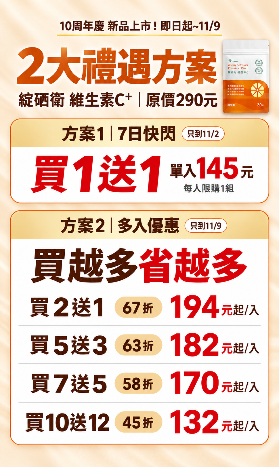 綻硒衛 2 大禮遇方案