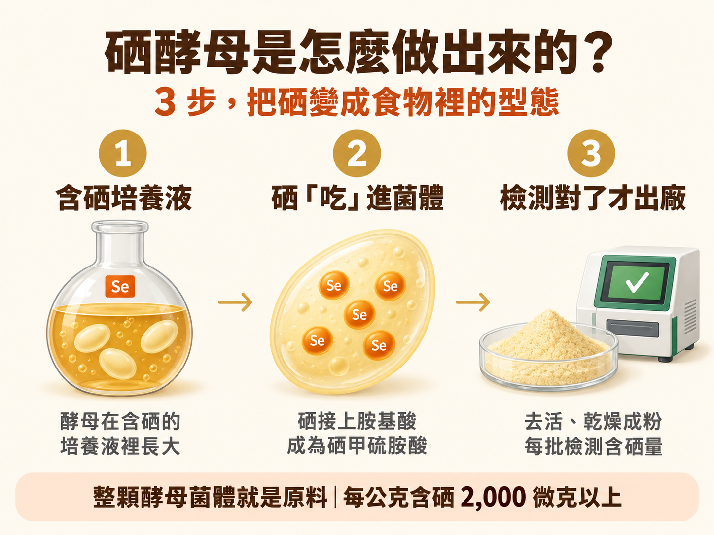 硒酵母製程三步