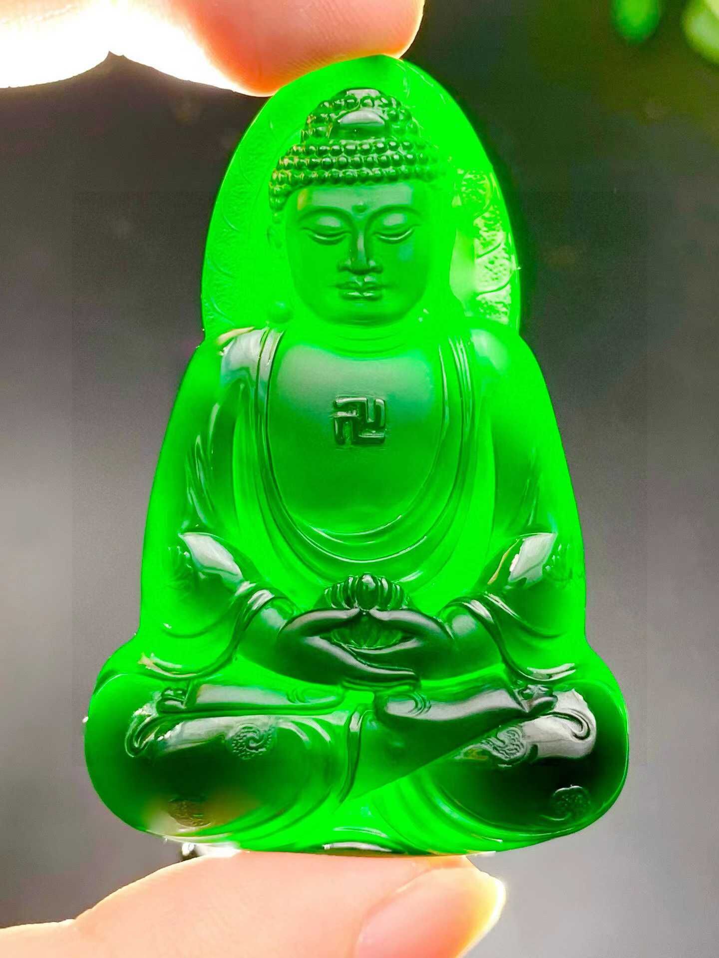 翡翠墨翠素衣佛祖,天然翡翠A玉, 緬甸玉, Jade, Jadeite