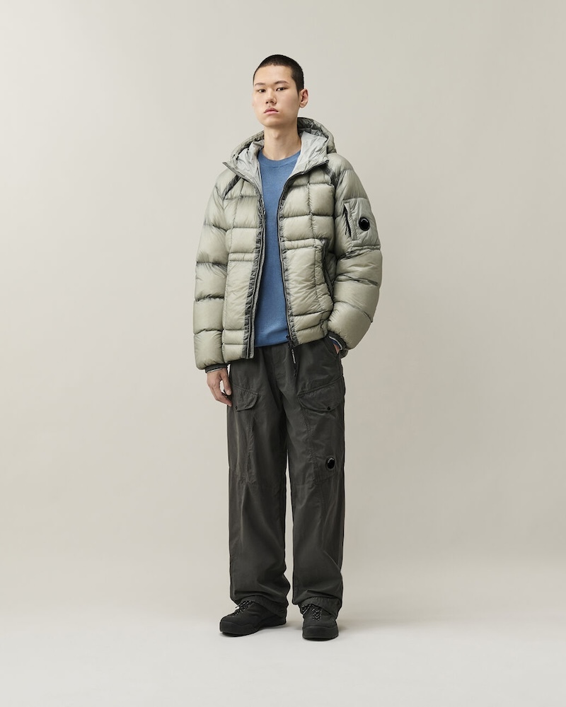 C.P. Company - D.D. Shell Hooded Puffer Jacket - 21CMOW702A110416A936 FLINT GREY